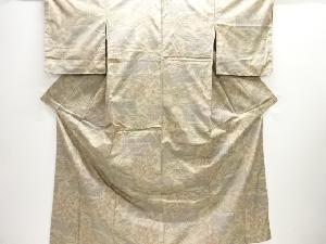 家屋に草花模様織り出し本場大島紬着物